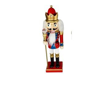 Red & Blue Soldier Wood Nutcracker Decor Christmas 10"